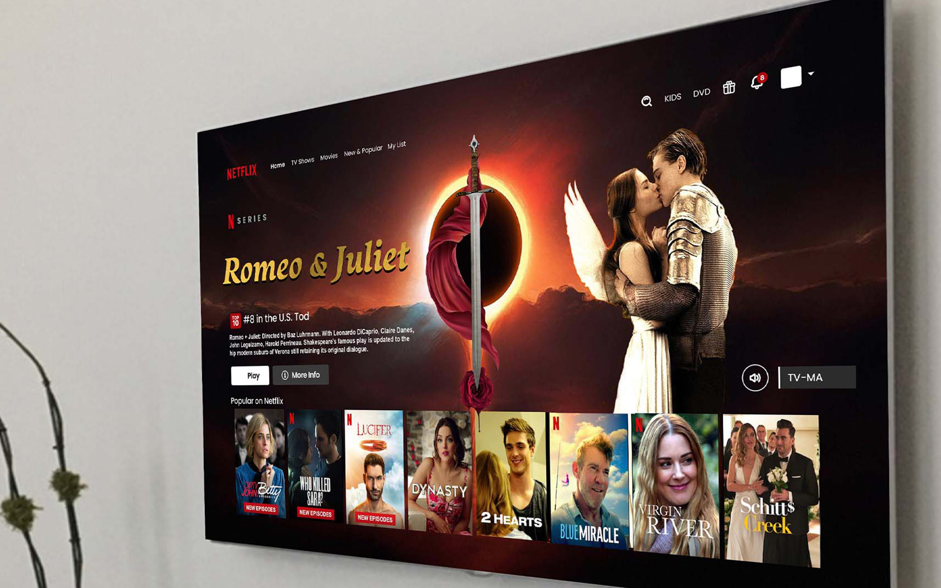 romeo&julietsnetflixinterfacetv